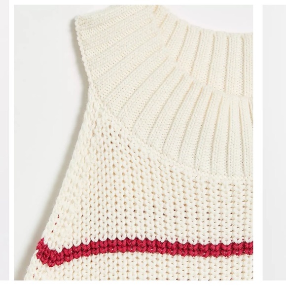 Loft shimmer stripe stitchy halter sweater size L - Picture 3 of 4